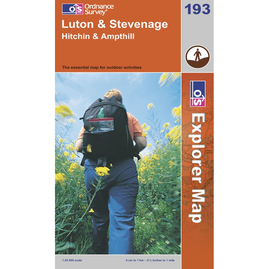 OS EXPLORER193:LUTON&STEVENAGE ANY