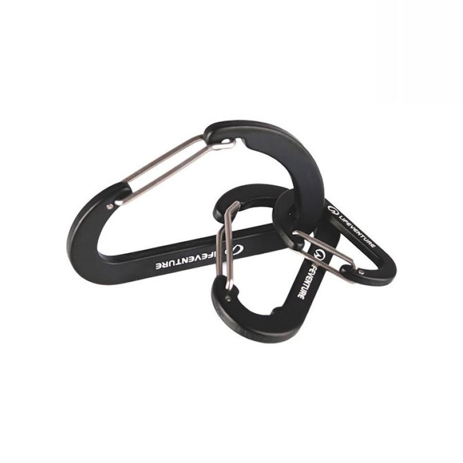 LIFEVENTURE KARABINERS X3 BLK LIFEVENTURE KARABINERS X3 BLK