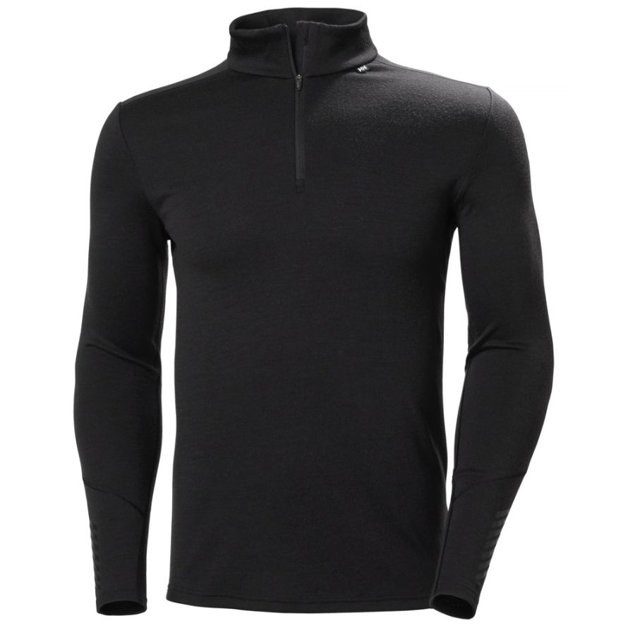 HH LIFA MERINO MW 1/2 ZIP BLK