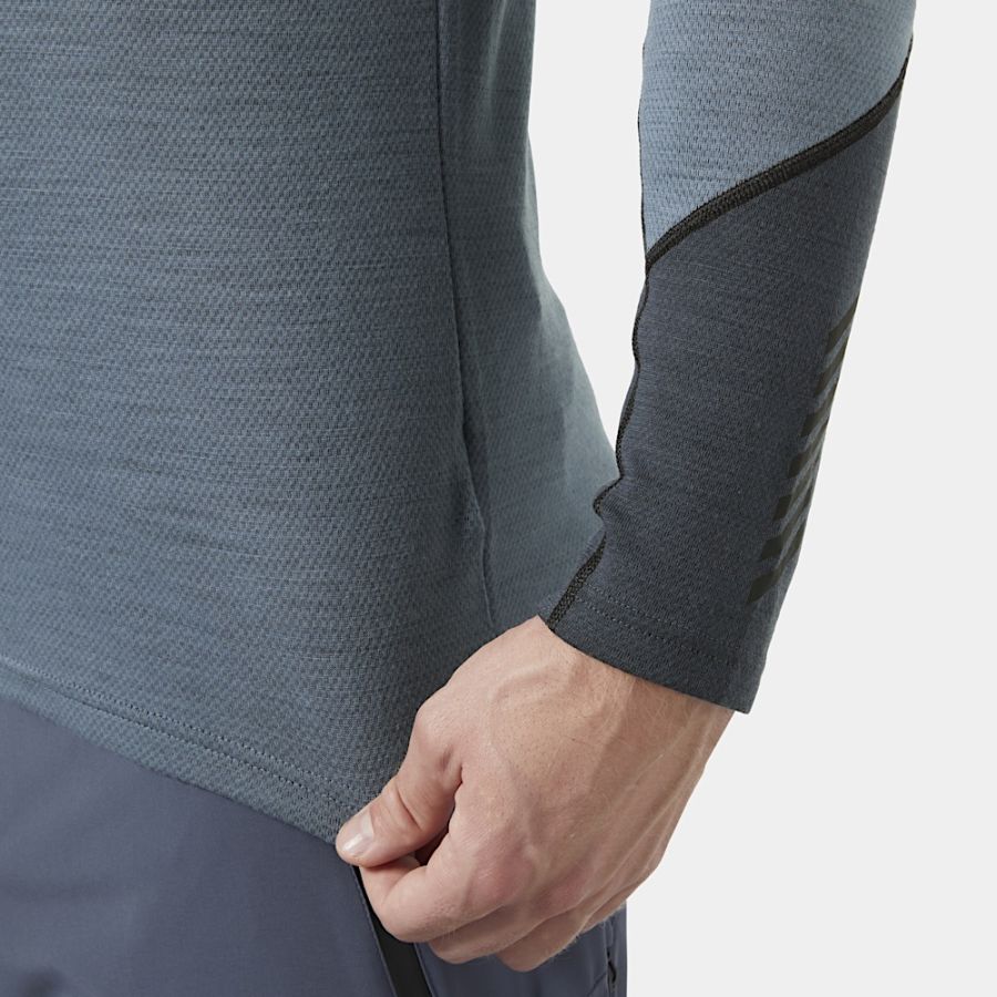 HH LIFA MERINO MW 1/2 ZIP NAV 06