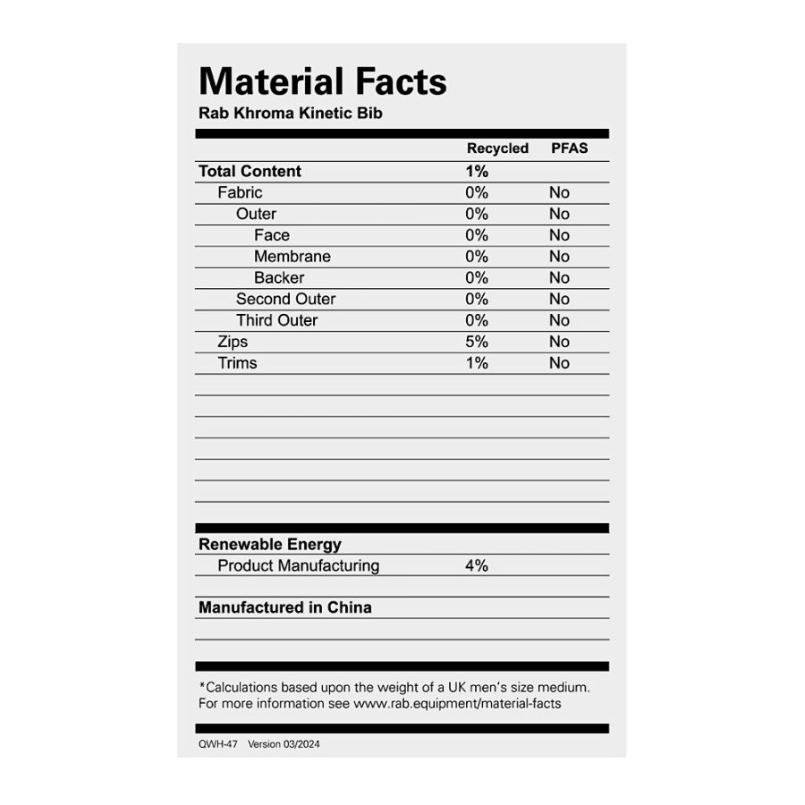 RAB KHROMA KINETIC BIB - REG DEFAULT 8