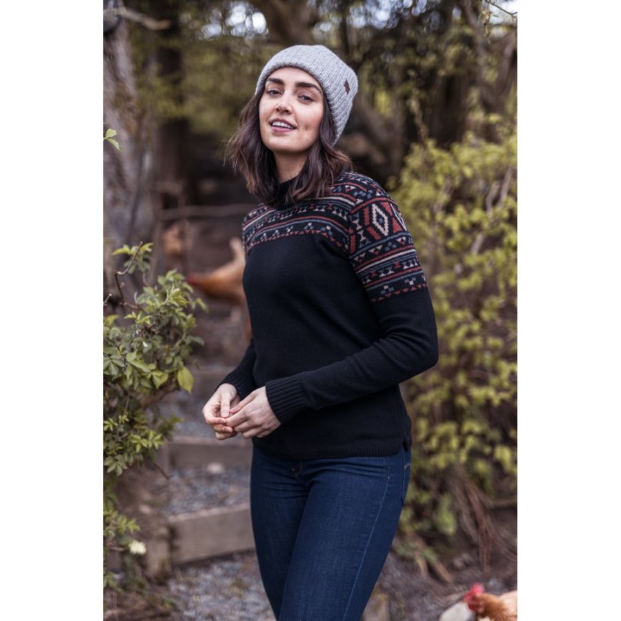 SHERPA BHUTLA CREW WOMENS BLK a