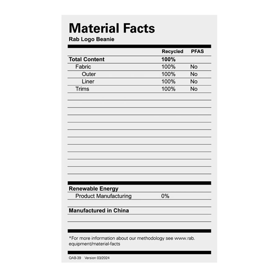 RAB LOGO BEANIE DEFAULT 99