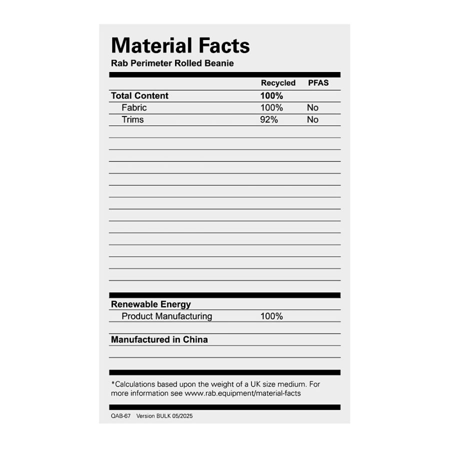 RAB PERIMETER ROLLED BEANIE DEFAULT 99
