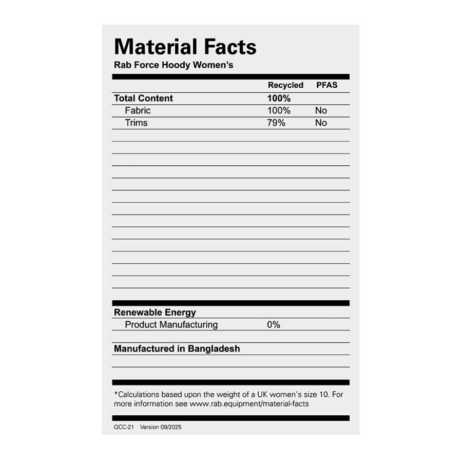 RAB W FORCE HOODY DEFAULT 99