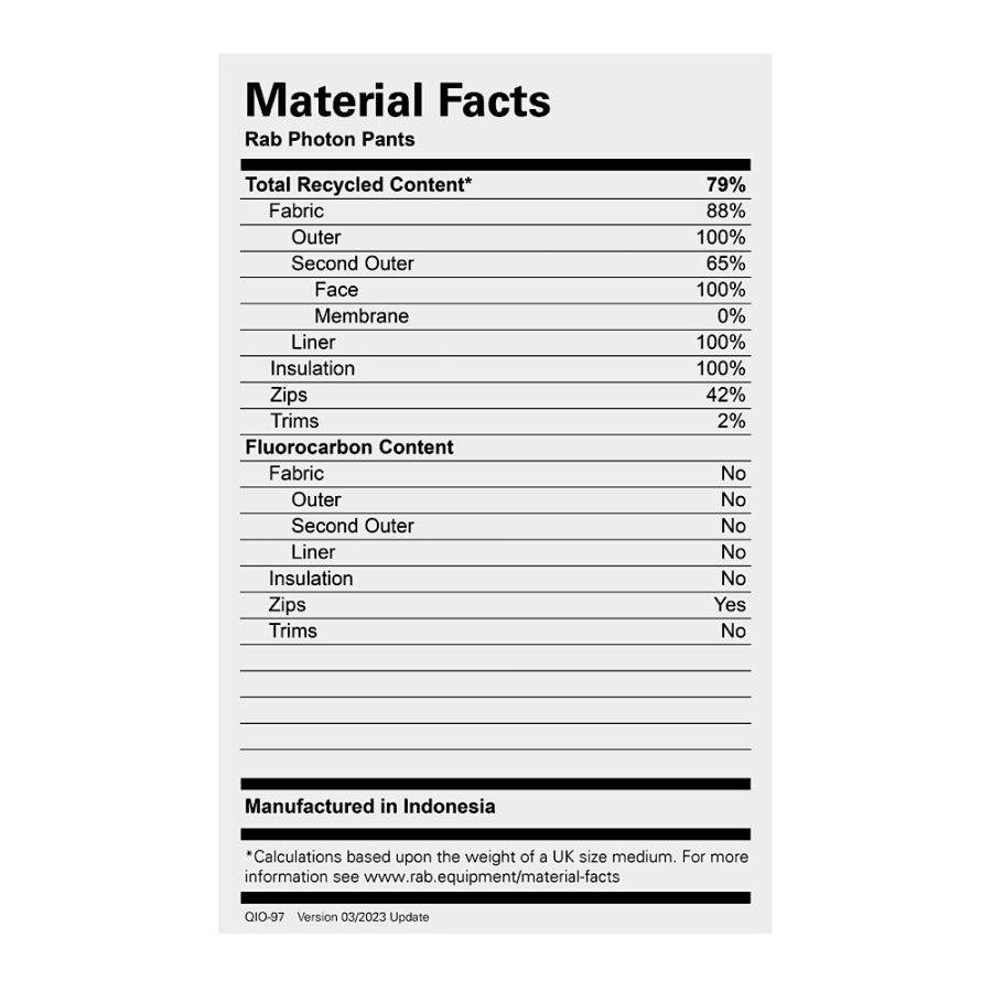 RAB PHOTON PANTS BLK 95