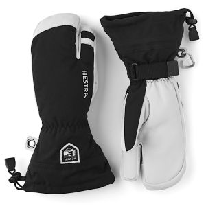 ARMY LEATHER HELI SKI 3 FINGER BLK